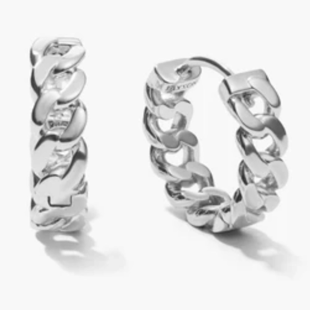 Mini silver chain earrings